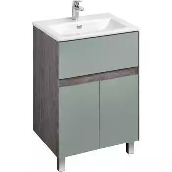 Тумба с раковиной Aquaton Форест 60 зеленый-темное дерево