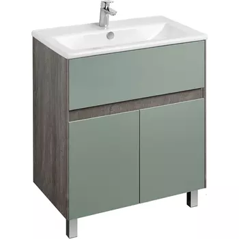 Тумба с раковиной Aquaton Форест 75 зеленый-темное дерево