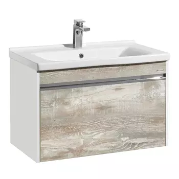 Тумба с раковиной Aquaton Капри 80 белый-светлое дерево