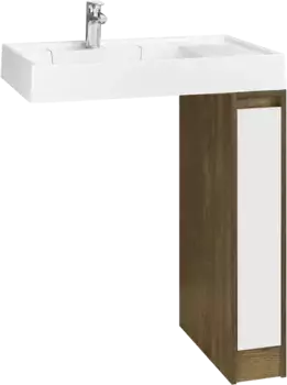 Тумба с раковиной Aquaton Лондри 20 темное дерево-белый