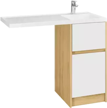 Тумба с раковиной Aquaton Лондри 40 светлое дерево-белый