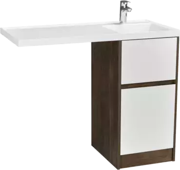 Тумба с раковиной Aquaton Лондри 40 темное дерево-белый