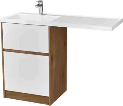 Тумба с раковиной Aquaton Лондри 60 светлое дерево-белый