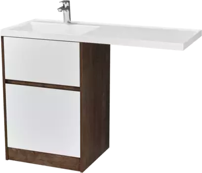 Тумба с раковиной Aquaton Лондри 60 темное дерево-белый