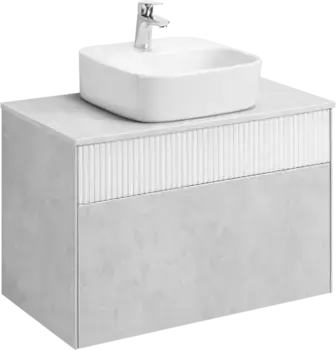 Тумба с раковиной Aquaton Марбл 80 белый-серый