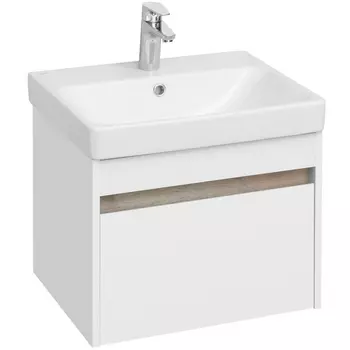 Тумба с раковиной Aquaton Марти 55 белый-светлое дерево