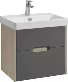 Тумба с раковиной Aquaton Оливия 55 светлое дерево-серый