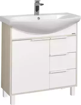 Тумба с раковиной Aquaton Рико 80 белый-светлое дерево