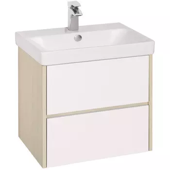 Тумба с раковиной Aquaton Сканди 70 белый - светлое дерево 1A2518K0SDB20