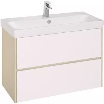 Тумба с раковиной Aquaton Сканди 90 белый - светлое дерево