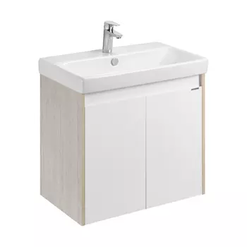 Тумба с раковиной Aquaton Сканди Doors 70 белый - светлое дерево