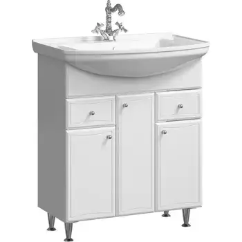 Тумба с раковиной Aqwella Барселона Люкс 75 с бельевой корзиной