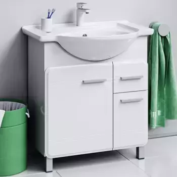 Тумба с раковиной Aqwella Корсика 75 белая