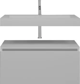 Тумба с раковиной Armadi Art Flat 80 подвесная, белый глянец