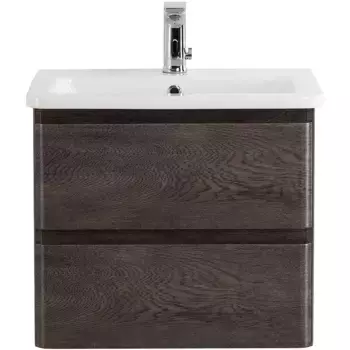 Тумба с раковиной BelBagno Albano 50 темное дерево, Robere Nature Grigio