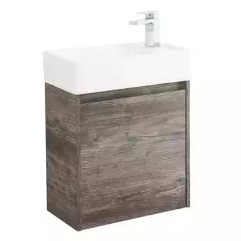 Тумба с раковиной Belbagno Kraft Mini 50 R темное дерево