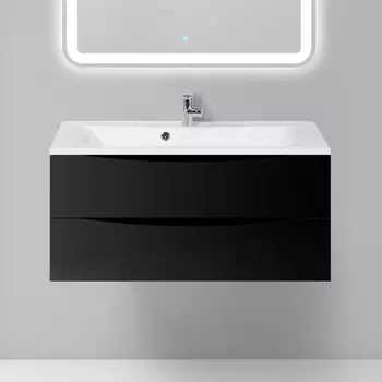 Тумба с раковиной BelBagno Marino 100 nero lucido