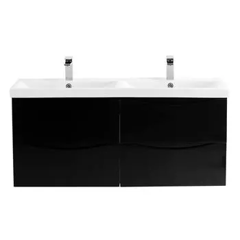 Тумба с раковиной BelBagno Marino-Cer 120 с двумя чашами черный