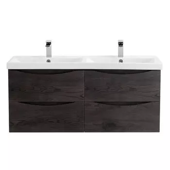 Тумба с раковиной BelBagno Marino-Cer 120 с двумя чашами темное дерево