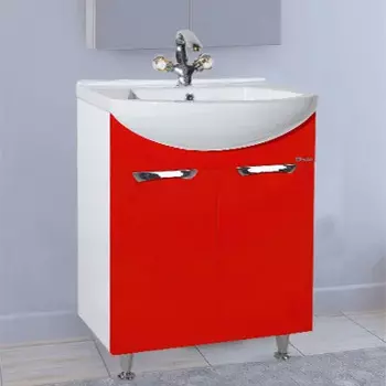 Тумба с раковиной Bellezza Альфа 65 красная