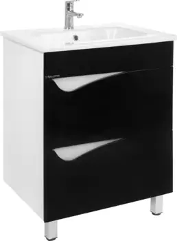 Тумба с раковиной Bellezza Эйфория 60 черная 2 ящика