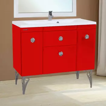 Тумба с раковиной Bellezza Луссо 90 красная