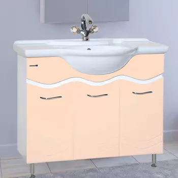 Тумба с раковиной Bellezza Мари 105 белая/бежевая