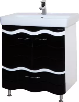 Тумба с раковиной Bellezza Мари Волна 80 белая/черная