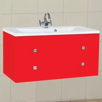 Тумба с раковиной Bellezza Милан 90 красная