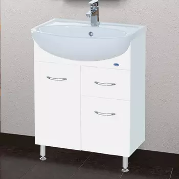 Тумба с раковиной Bellezza Уют 60 1 ящик белая