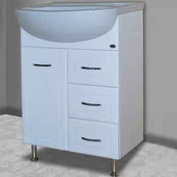 Тумба с раковиной Bellezza Уют 60 3 ящика белая