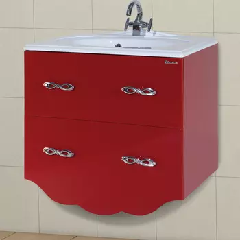 Тумба с раковиной Bellezza Версаль 100 красная