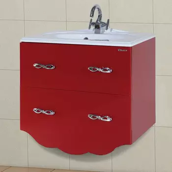 Тумба с раковиной Bellezza Версаль 80 красная