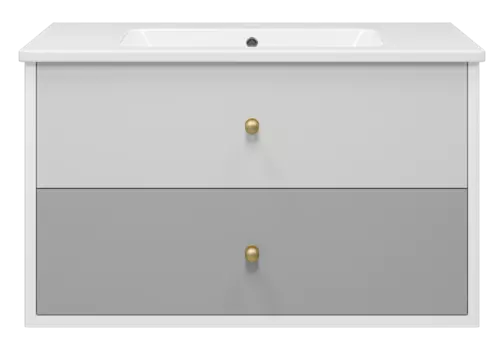 Тумба с раковиной Brevita Анастейша 100 белая, серая