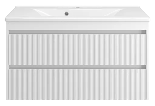 Тумба с раковиной Brevita Balaton 100 подвесная белый матовый