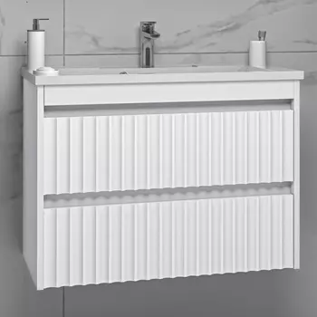 Тумба с раковиной Brevita Balaton 75, подвесная, белая