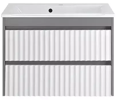 Тумба с раковиной Brevita Balaton 80 подвесная белый, серый матовый