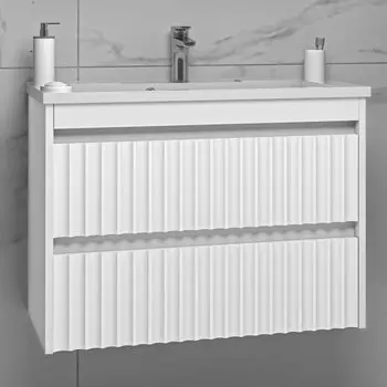 Тумба с раковиной Brevita Balaton 80, подвесная, белая