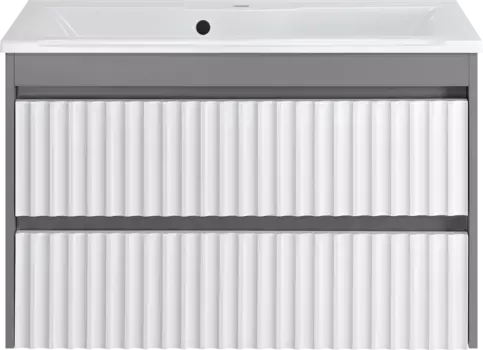 Тумба с раковиной Brevita Balaton 90 подвесная белый, серый матовый