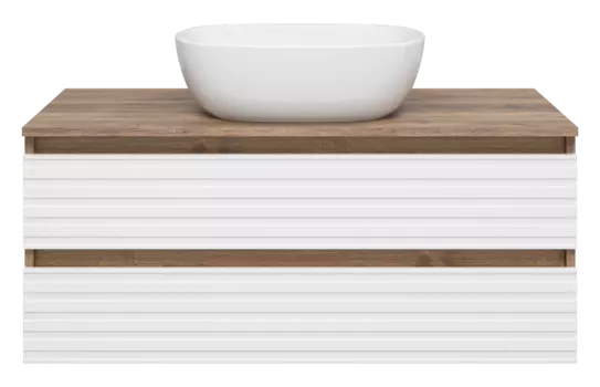 Тумба с раковиной Brevita Dakota 100 подвесная белый, темное дерево