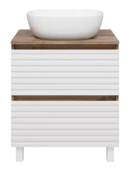 Тумба с раковиной Brevita Dakota 60 напольный белый, темное дерево