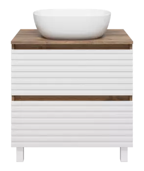 Тумба с раковиной Brevita Dakota 70 напольный белый, темное дерево