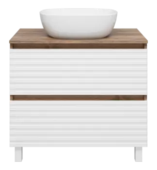 Тумба с раковиной Brevita Dakota 80 напольный белый, темное дерево