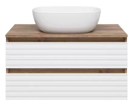 Тумба с раковиной Brevita Dakota 80 подвесная белый, темное дерево