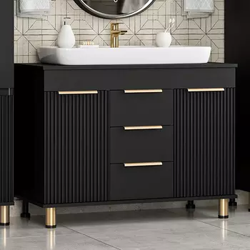 Тумба с раковиной Brevita Enfida 100 напольная, черная