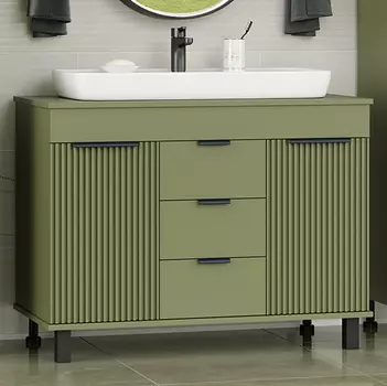 Тумба с раковиной Brevita Enfida 100 напольная, зеленая