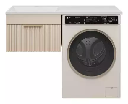 Тумба с раковиной Brevita Enfida 60 левая бежевая матовая