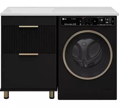 Тумба с раковиной Brevita Enfida 60 левая черная матовая