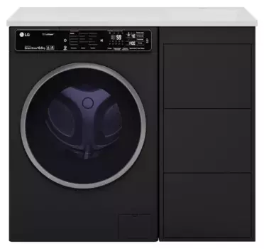 Тумба с раковиной Brevita Grafit 40 правая черная матовая