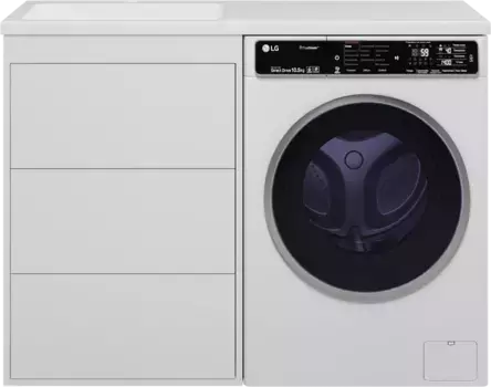 Тумба с раковиной Brevita Grafit 60 L под стиральную машину белый